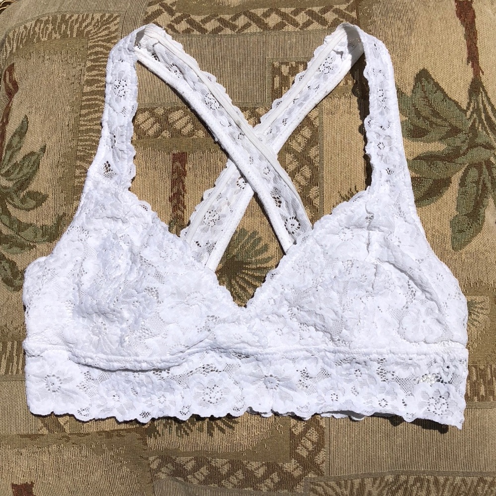 Lacey White Aerie Bralette